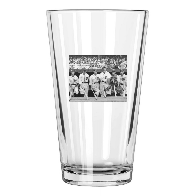 1935 Detroit Tigers Charlie Gehringer Hank Greenberg Mickey Cochrane Pint Glass