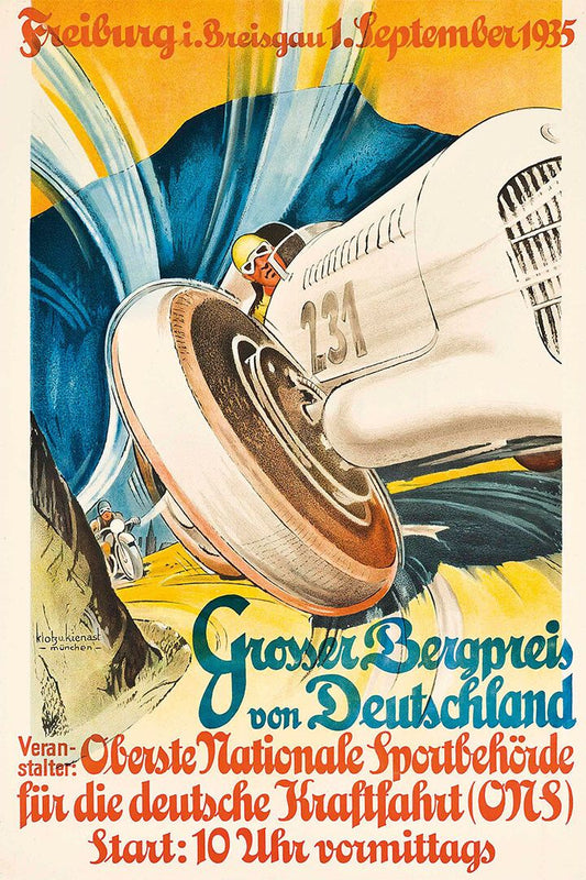 1935 German Grand Prix Vintage Style Auto Racing Magnet