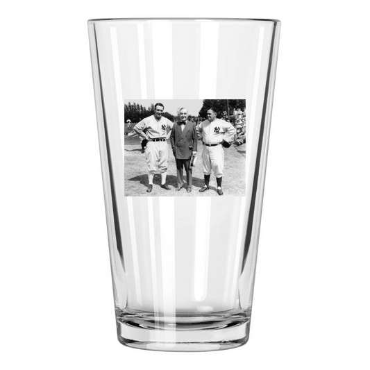 1935 New York Yankees Lou Gehrig, Jacob Ruppert, Joe Mccarthy Pint Beer Glass