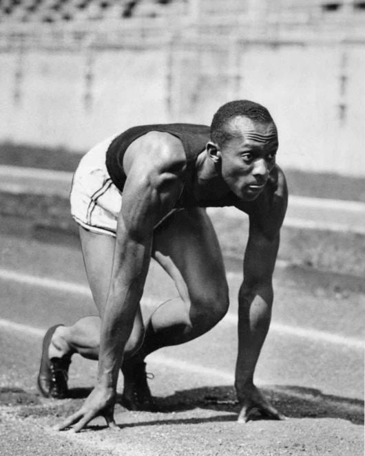 1935 Ohio State Jesse Owens Glossy Magnet Starting Print College Magnet