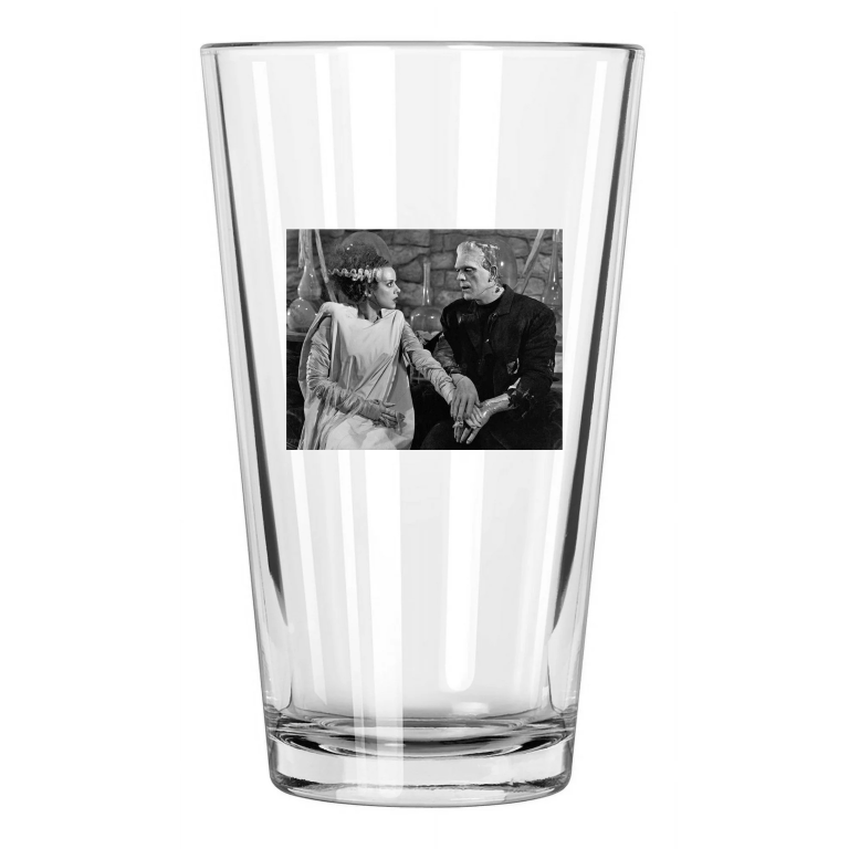 1935 The Bride Of Frankenstein Elsa Lanchester Boris Karloff Pint Beer Glass