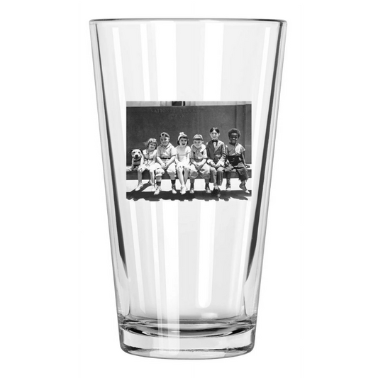 1935 The Little Rascals 'Our Gang' Photo Short Films Pint Beer Drinking Glass