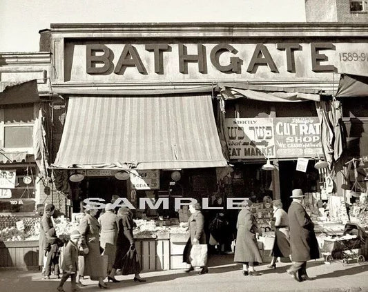 1936 Bronx New York Bathgate Store Depression Era Historic Picture Keychain