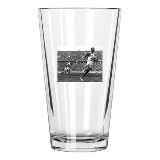 1936 Berlin Olympics Jesse Owens Photo Usa Gold Medal Pint Beer Drinking Glass