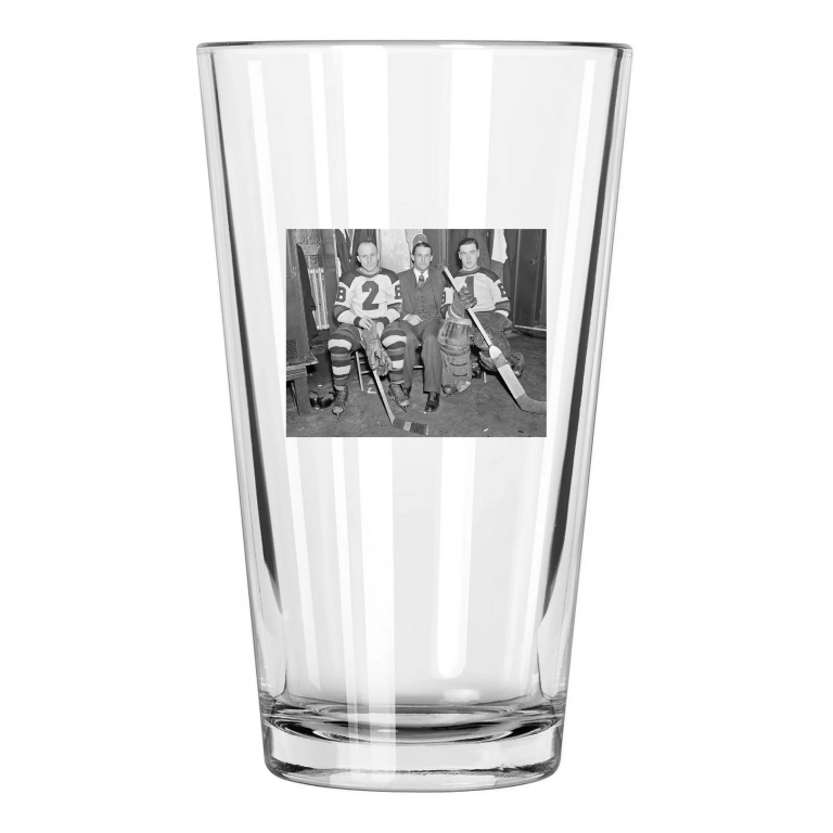 1936 Boston Bruins Eddie Shore, Babe Siebert And Tiny Thompson Pint Beer Glass