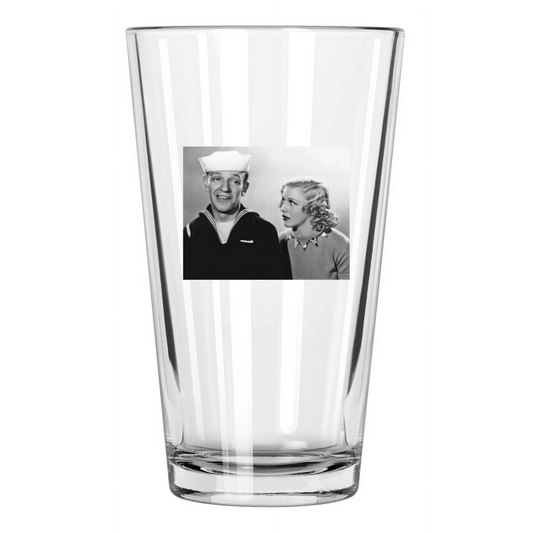 1936 Fred Astaire And Ginger Rogers Follow The Fleet Pint Beer Drinking Glass