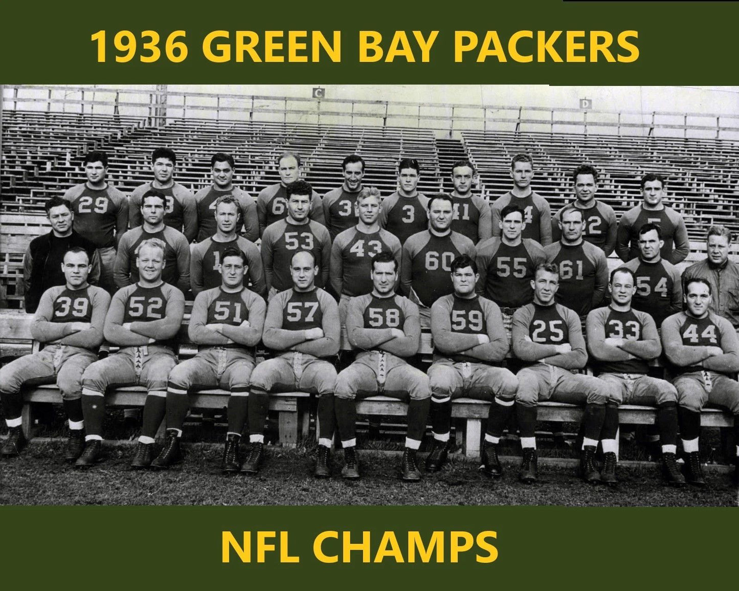 1936 Green Bay Packers Team Photo Football Nfl Picture Nfl Champs