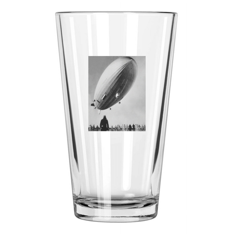 1936 German Airship Hindenburg Photo Pint Beer Drinking Glass