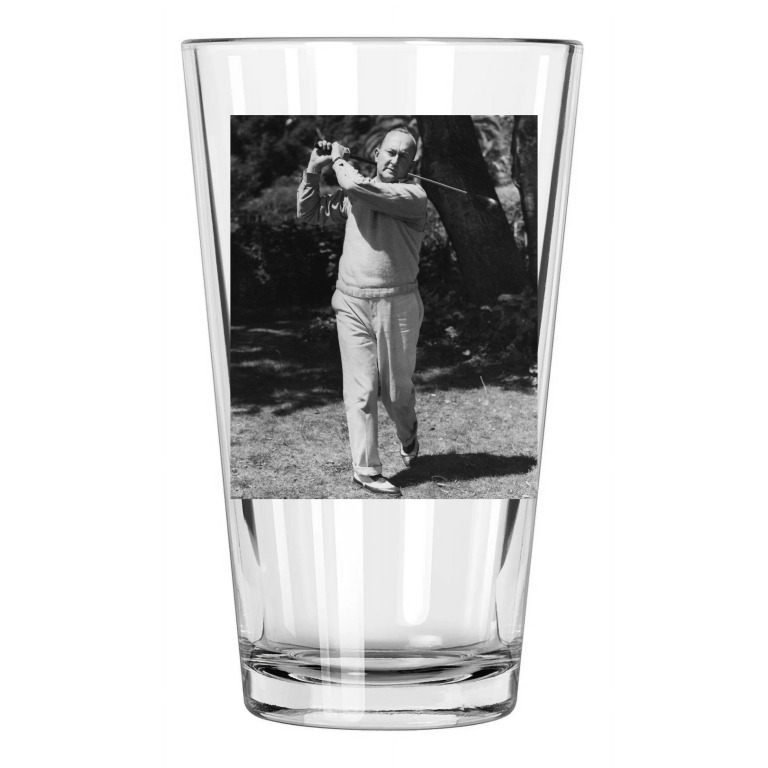 1936 Golfer Ty Cobb Photo Baseball Swing Golf Pint Beer Drinking Glass