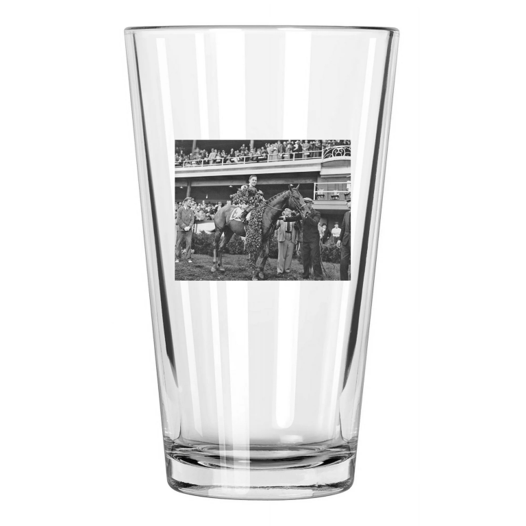 1936 Kentucky Derby Winner Bold Venture Churchill Downs Pint Beer Drinking Glass