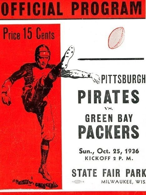 1936 Pittsburgh Pirates V Green Bay Packers Keychain Football Wide Border