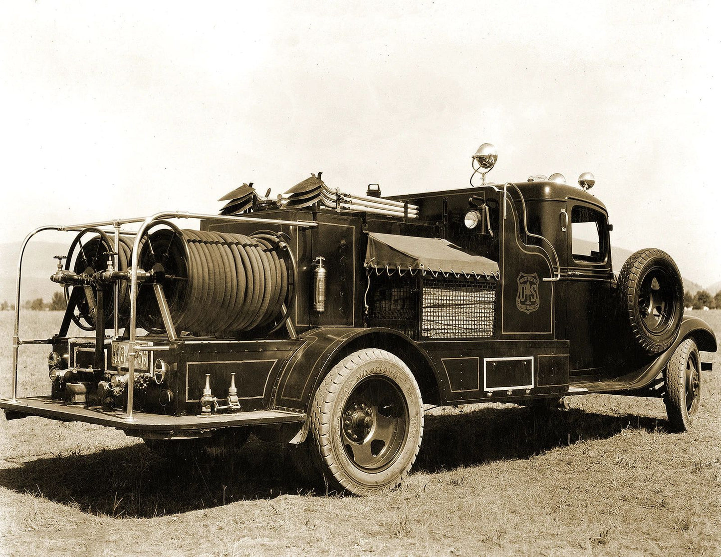 1936 Us Forest Service Fire Truck Montana Old Magnet Reprint