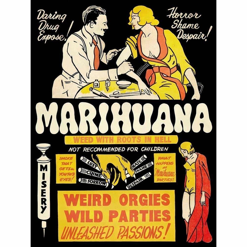 Vintage Marihuana Movie Poste Reefer Madness Smoking Marijuana 300 PCS Jigsaw