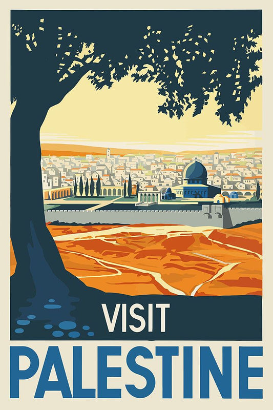 1936 Visit Palestine Old Jerusalem Vintage Travel Wall Art Home Poster