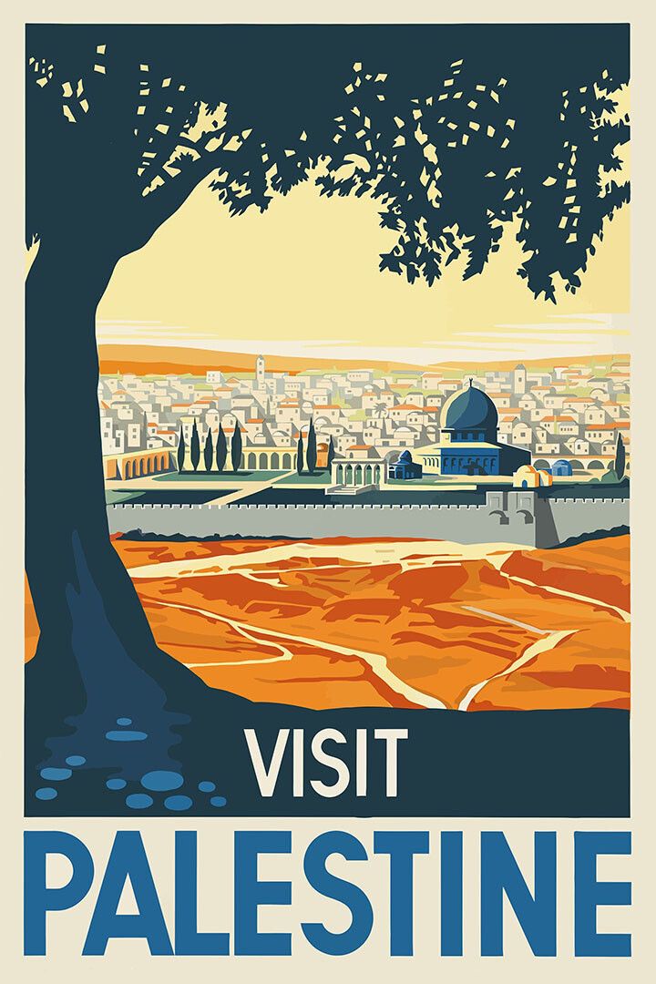 1936 Visit Palestine Old Jerusalem Vintage Travel Magnet