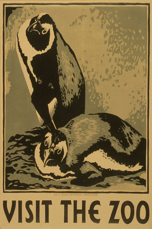 1936 Visit The Zoo Penguin Classic Wpa Federal Keychain