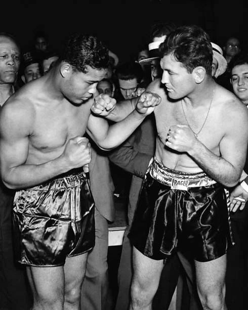 1937 Boxers Joe Louis Vs James Braddock Magnet Heavyweight Weigh In Print