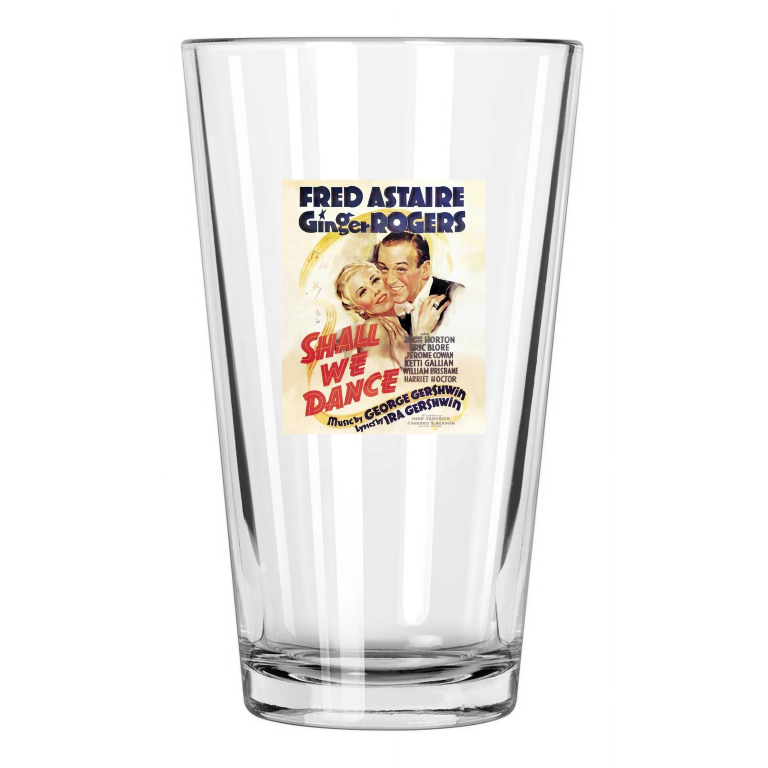 1937 Film Shall We Dance Fred Astaire And Ginger Rogers Pint Beer Drinking Glass