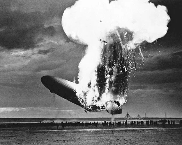 1937 German Airship Hindenburg Glossy Keychain Historical Disaster Print