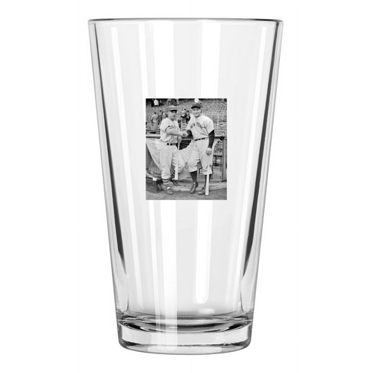 1937 Giants Mel Ott And Yankees Lou Gehrig World Series Pint Beer Drinking Glass