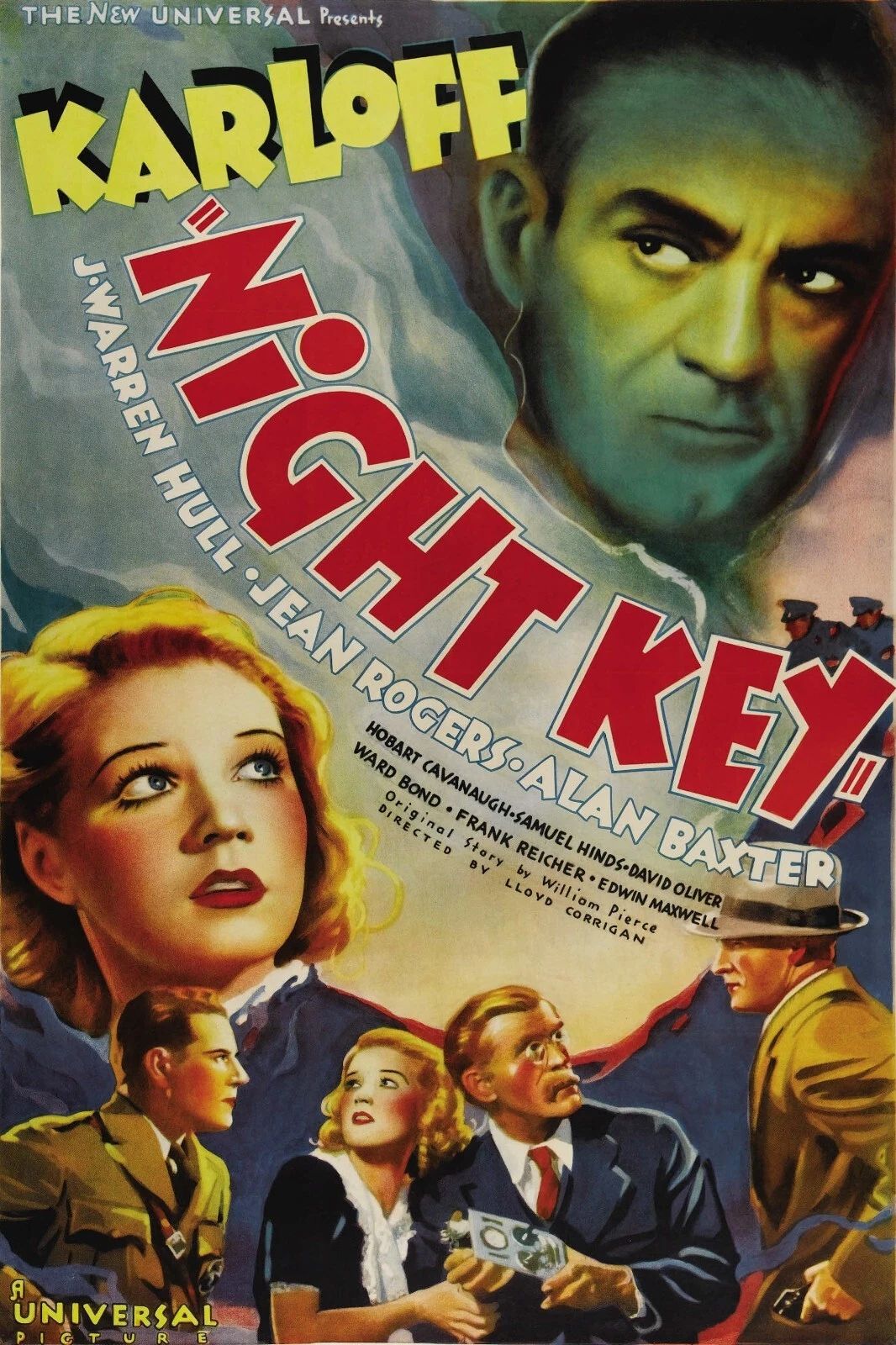 1937 Night Key Movie Keychain Boris Karloff Warren Hull Jean Rogers