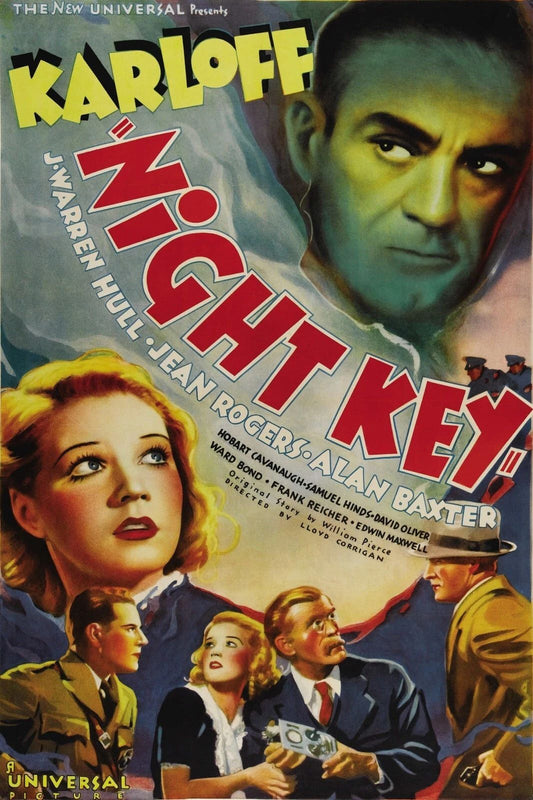 1937 Night Key Movie Poster Boris Karloff Warren Hull Jean Rogers