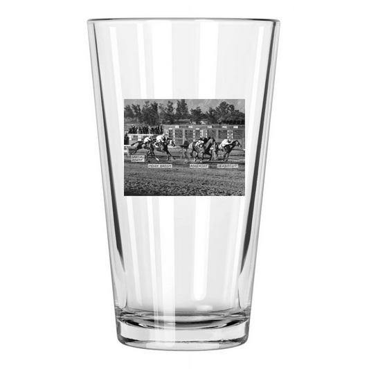 1937 Racehorse Seabiscuit Vs Rosemont Santa Anita Handicap Pint Beer Glass