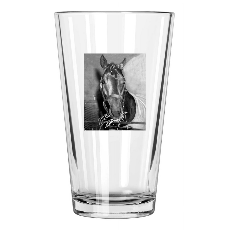 1937 Triple Crown Racehorse War Admiral Photo Horse Pint Beer Drinking Glass