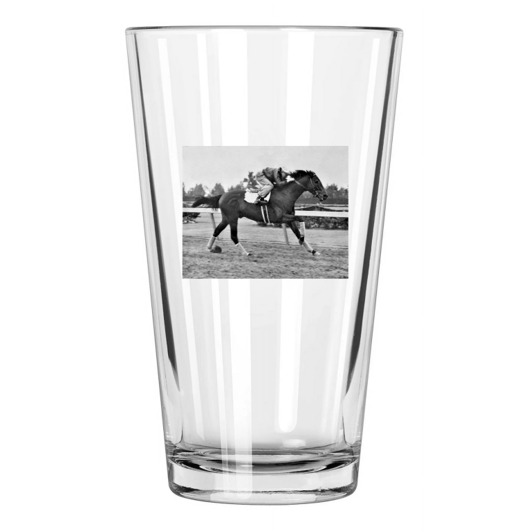 1937 Triple Crown Racehorse War Admiral Charles Kurtsinger Pint Beer Glass