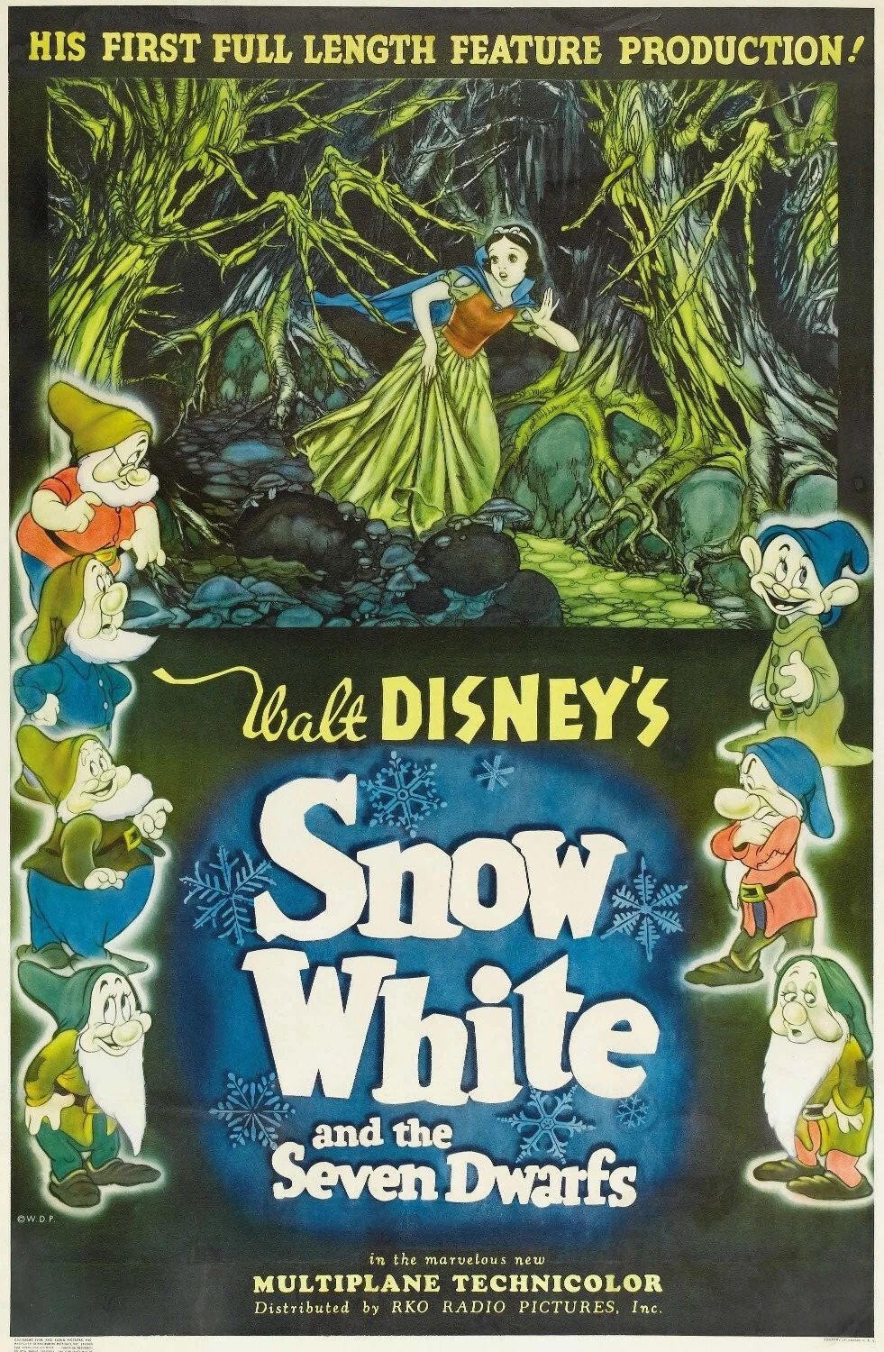 1937 Walt Disneys Snow White And The Seven Dwarfs Movie Doc Dopey 300 PCS Jigsaw