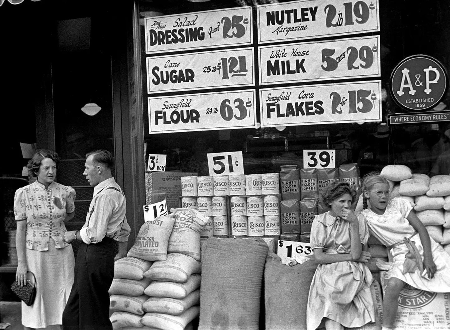 1938 A&P Store In Somerset Classic Ohio Depression Era Picture Photo