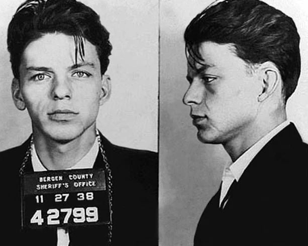 1938 American Singer Frank Sinatra Mugshot Photo Print Glossy Poster