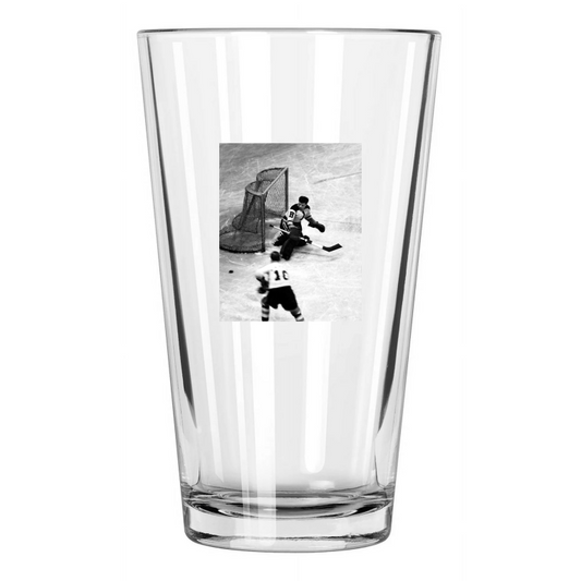 1938 Boston Bruins Frank Brimsek Photo Hockey Rookie Pint Beer Drinking Glass