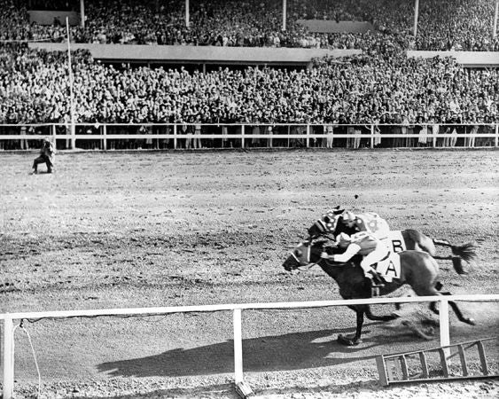 1938 Champion Racehorses Seabiscuit Vs Ligaroti Glossy Photo Print