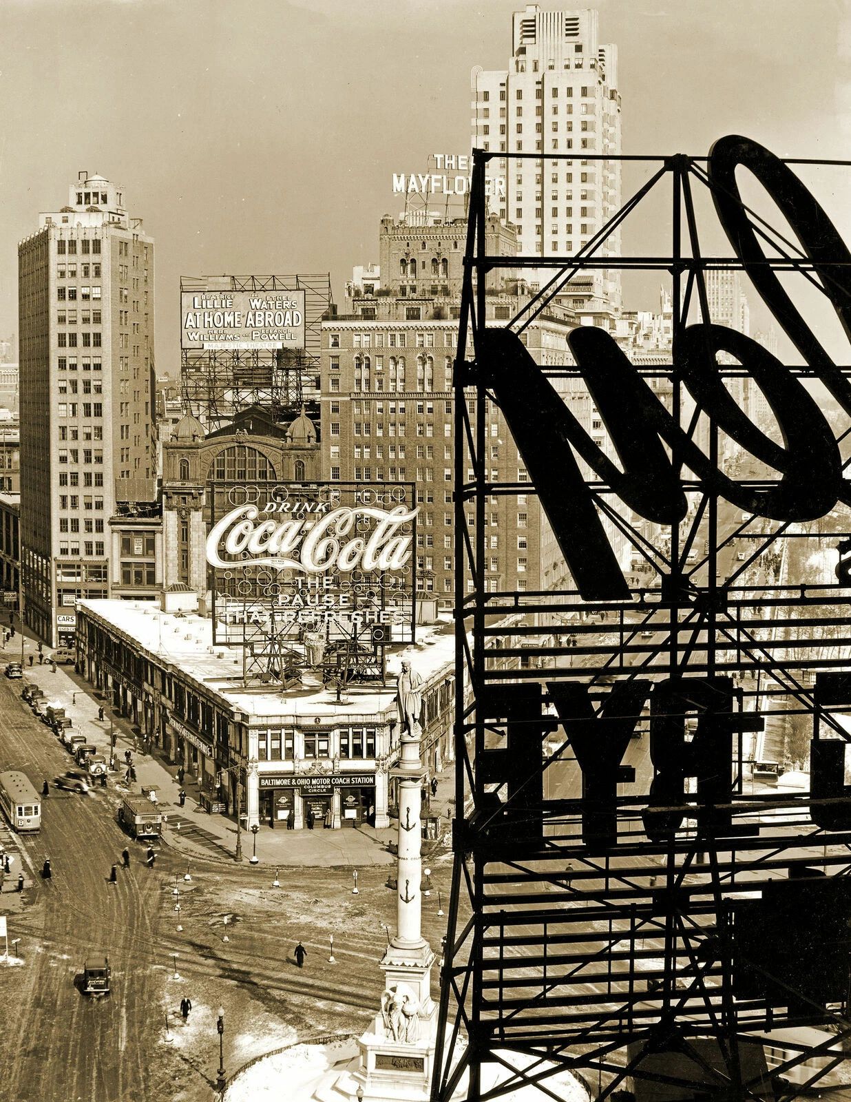 1938 Columbus Circle New York City Ny Old Photo Reprint 300 PCS Jigsaw Puzzle