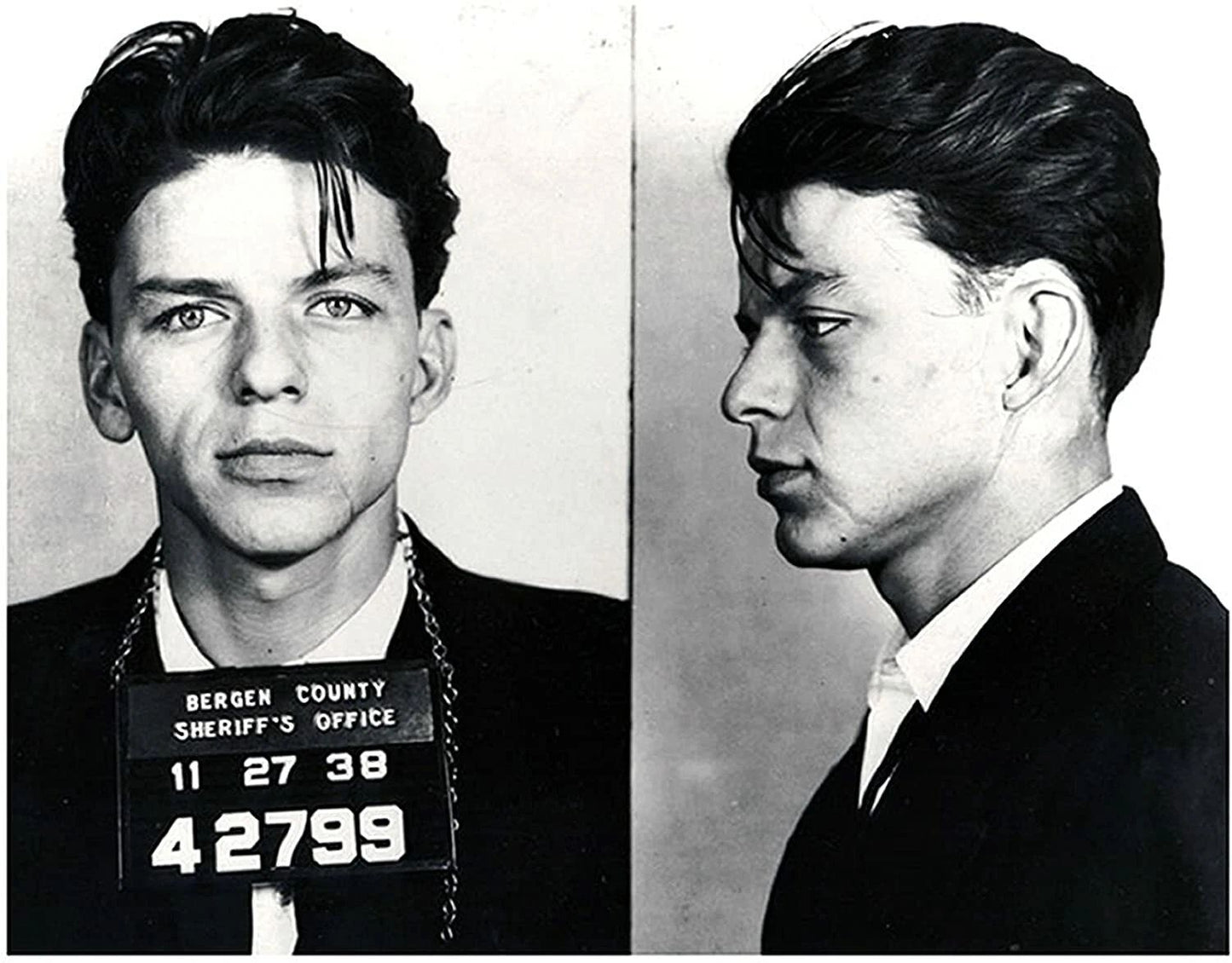 1938 Frank Sinatra Mug Shot Picture Keychain Mugshot Rat Pack