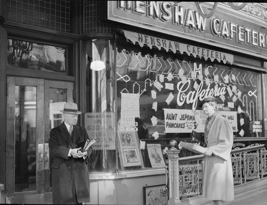 1938 Henshaw Cafeteria Omaha Nebraska Old Vintage Photo Reprint