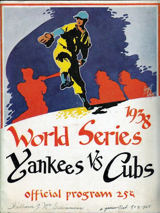 1938 New York Yankees Chicago Cubs World Series Program Picture Keychain