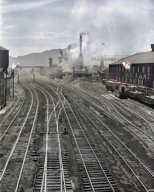 1938 Pittsburgh Railroad Yards Historic Train Station Poster Photo