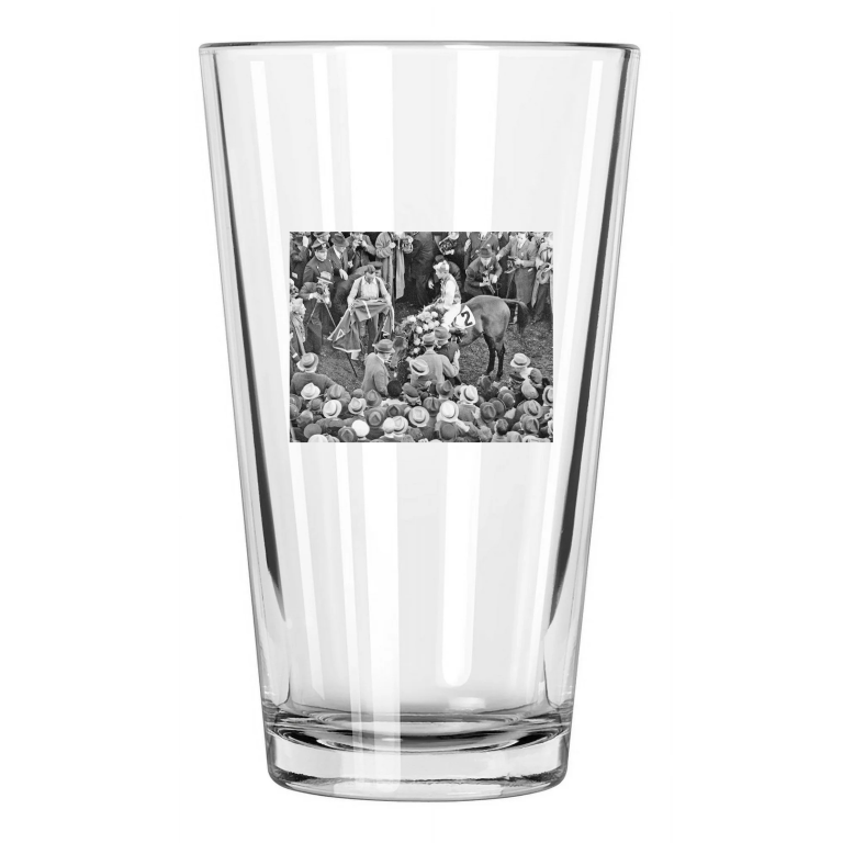 1938 Seabiscuit Vs War Admiral Photo Winning Circle Pint Beer Drinking Glass