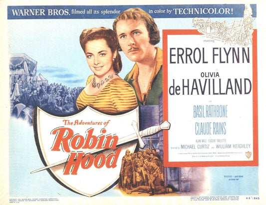 1938 The Adventures Of Robin Hood Movie Keychain Errol Flynn Claude Rains