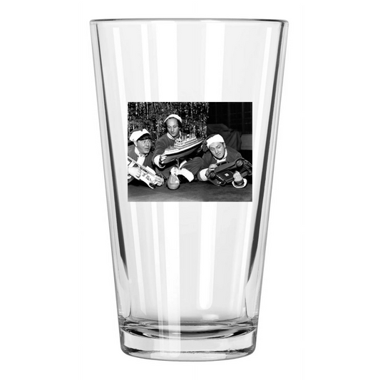 1938 'Wee Wee Monsieur' 3 Three Stooges Photo Christmas Pint Beer Drinking Glass