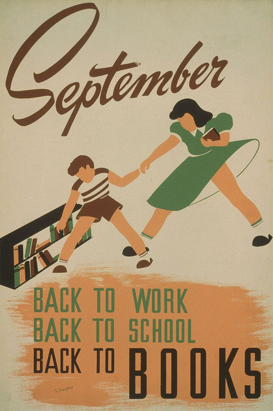 1938 Wpa Back To Work Back To Books Vintage Style Reading Magnet