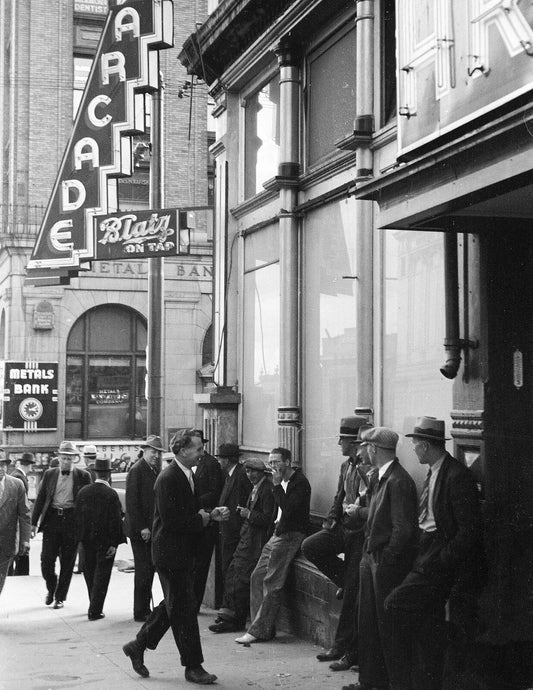 1939 Arcade Busy City Street Butte Montana Vintage Old Photo Reprint
