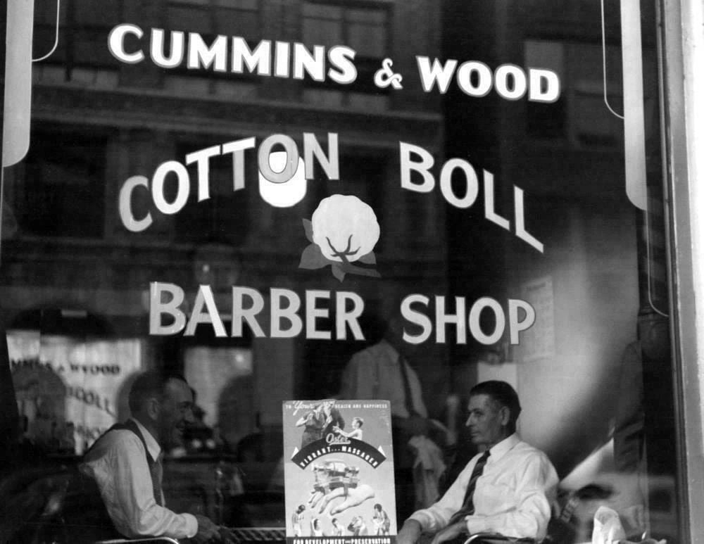 1939 Cotton Boll Barber Shop Memphis Tn Old Photo Reprint