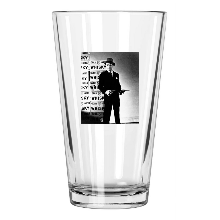 1939 Film Actor James Cagney 'The Roaring Twenties' Pint Beer Drinking Glass
