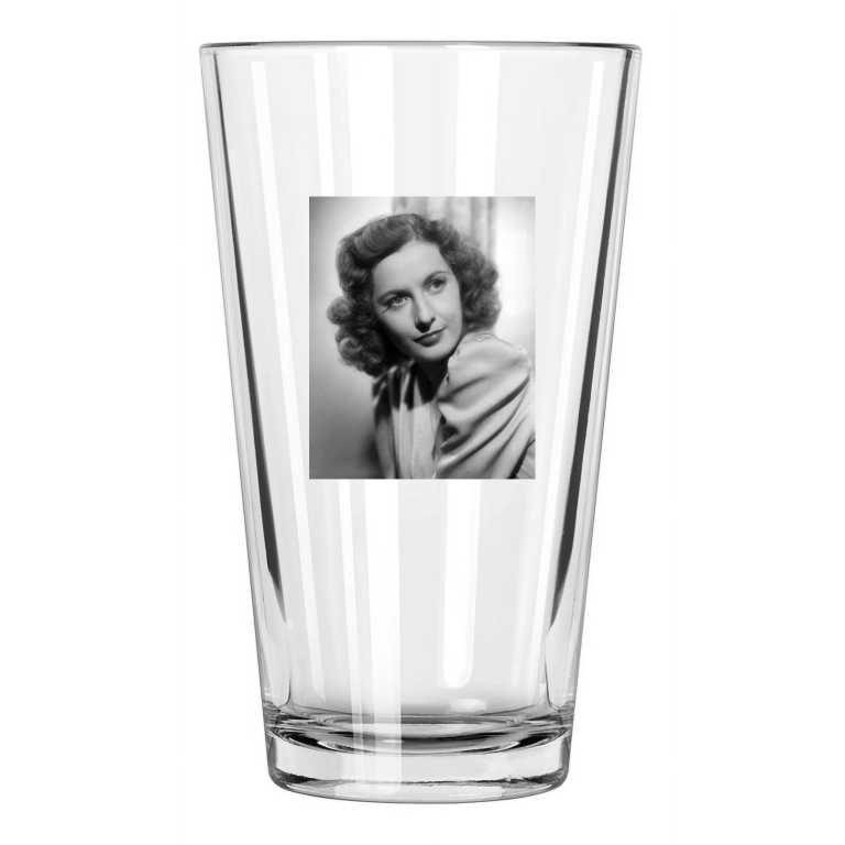 1939 Film Actress Barbara Stanwyck Photo 'Golden Boy' Pint Beer Drinking Glass