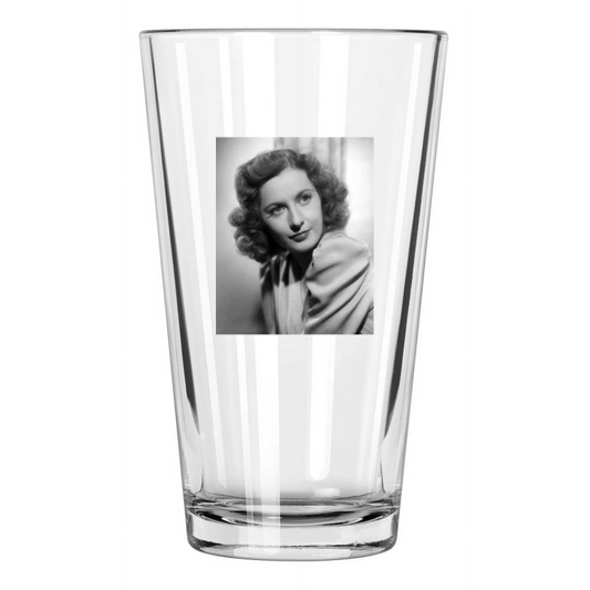 1939 Film Actress Barbara Stanwyck Photo 'Golden Boy' Pint Beer Drinking Glass