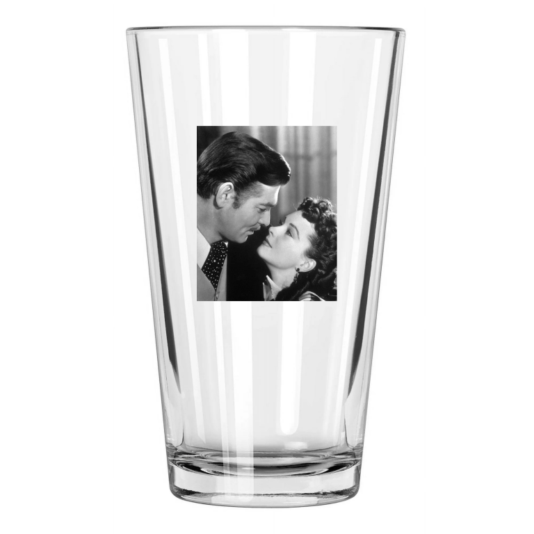 1939 Film Gone With The Wind Clark Gable & Vivien Leigh Pint Beer Drinking Glass