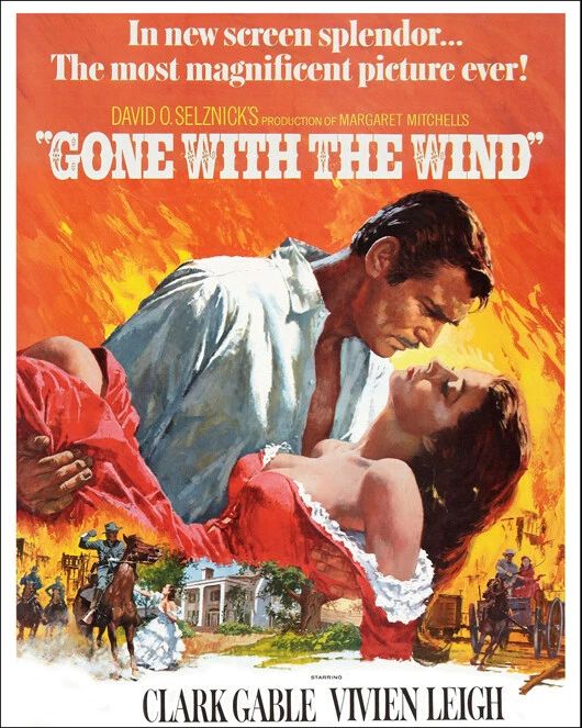 1939 Gone With The Wind Glossy Photo Clark Gable And Vivien Leigh Print